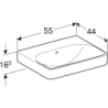 Smyle Square Umywalka, B55cm, H16.5cm, T44cm, z przelewem, bez otworu na baterię GEBERIT 501.574.00.1