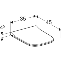 Smyle Square Deska sedesowa, mocowanie z góry, z widocznym siedziskiem, slim design GEBERIT 500.239.01.1