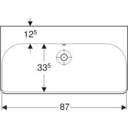 Smyle Square Umywalka, B90cm, H16.5cm, T48cm, z przelewem, bez otworu na baterię GEBERIT 500.250.01.1