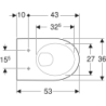 Selnova Wisząca miska WC, lejowa, B35.8cm, H33.2cm, T53cm GEBERIT 500.260.01.7