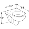 Selnova Wisząca miska WC, lejowa, B35.8cm, H33.2cm, T53cm GEBERIT 500.260.01.7