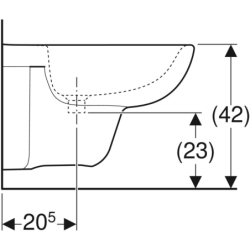 Selnova Bidet wiszący, B35cm, H34.5cm, T53cm, z przelewem, z otworem na baterię GEBERIT 500.264.01.7