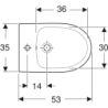 Selnova Bidet wiszący, B35cm, H34.5cm, T53cm, z przelewem, z otworem na baterię GEBERIT 500.264.01.7