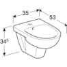 Selnova Bidet wiszący, B35cm, H34.5cm, T53cm, z przelewem, z otworem na baterię GEBERIT 500.264.01.7