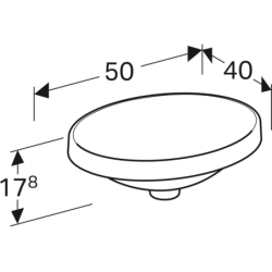 Variform Umywalka wpuszczanaB50cm, H17.8cm, T40cm, bez przelewu, bez otworu na baterię, KeraTect GEBERIT 500.710.00.2