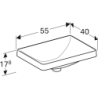 Variform Umywalka wpuszczana, B55cm, H17.8cm, T40cm, bez przelewu, bez otworu na baterię GEBERIT 500.738.01.2
