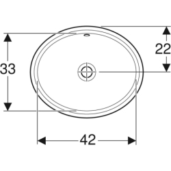 Variform Umywalka podblatowa, owalna, B49.5cm, H18cm, T42cm, z przelewem, bez otworu na baterię, KeraTect GEBERIT 500.748.00.2