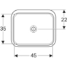 Variform Umywalka podblatowa, prostokątna, B53cm, H17.8cm, T44cm, bez przelewu i otworu, szkliwo spód GEBERIT 500.763.01.2