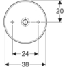Variform Umywalka stawiana na blat, okrągła, D40cm, H15.8cm, bez przelewu, bez otworu na baterię, KeraTect GEBERIT 500.768.00.2