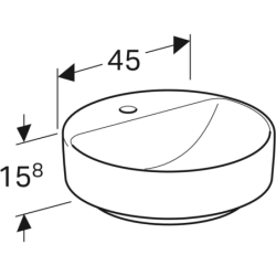 Variform Umywalka stawiana na blat, okrągła, D45cm, H15.8cm, bez przelewu, z otworem na baterię GEBERIT 500.770.01.2