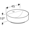 Variform Umywalka stawiana na blat, okrągła, D45cm, H15.8cm, bez przelewu, z otworem na baterię GEBERIT 500.770.01.2