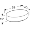Variform Umywalka nablatowa, owalna, B55cm, H15.8cm, T40cm, bez przelew., bez otworu na baterię, KeraTect GEBERIT 500.771.00.2