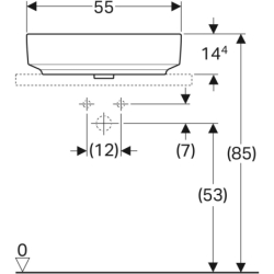 Variform Umywalka nablatowa, eliptyczna, B55cm, H15.8cm, T40cm, bez przelewu i otworu, KeraTect GEBERIT 500.774.00.2