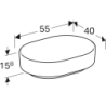 Variform Umywalka stawiana na blat, eliptyczna, B55cm, H15.8cm, T40cm, bez przelewu, bez otworu na baterię GEBERIT 500.774.01.2