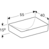 Variform Umywalka nablatowa, prostokątna, B55cm, H15.8cm, T40cm, bez przelewu i otworu, KeraTect GEBERIT 500.779.00.2