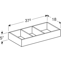 Variform Wkład do szuflady, podział w kształcie H, do szuflady górnej, 18x37,3x5,7cm, ciemnoszary, melam. GEBERIT 501.156.00.1