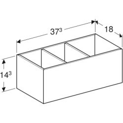 Variform Wkład do szuflady, podział w kształcie H, do szuflady dolnej, 18x37,3x14,3, ciemnoszary, melam. GEBERIT 501.157.00.1