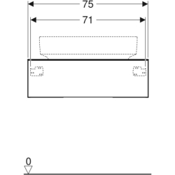 Variform Szafka podumyw. na blat, 75x51x23,5cm, 1 szuflada, syfon, orzech włoski hickory, melam., mat GEBERIT 501.162.00.1