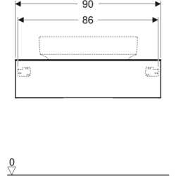 Variform Szafka podumyw. na blat, 90x51x23,5cm, 1 szuflada, syfon, orzech włoski hickory, melam., mat GEBERIT 501.168.00.1