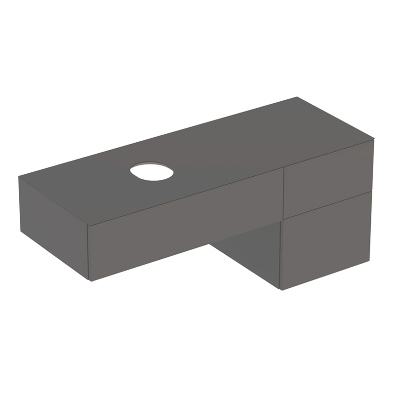 Variform Szafka pod umywalkę nablatową, B135cm, H55cm, T51cm,  3 szuflady, syfon, lava, melaminowana, mat GEBERIT 501.190.00.1