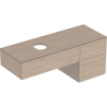 Variform Szafka pod umywalkę nablatową, B135cm, H55cm, T51cm,  3 szuflady, syfon, dąb, melaminowana, mat GEBERIT 501.193.00.1