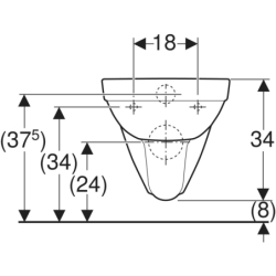 Selnova Wisząca miska WC, lejowa, B35.5cm, H34cm, T53cm, Rimfree GEBERIT 500.265.01.1