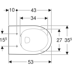 Selnova Wisząca miska WC, lejowa, B35.5cm, H34cm, T53cm, Rimfree GEBERIT 500.265.01.1