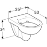 Selnova Wisząca miska WC, lejowa, B35.5cm, H34cm, T53cm, Rimfree GEBERIT 500.265.01.1