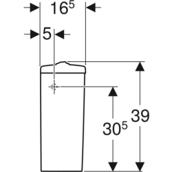 Selnova Spłuczka nasadzana, B36.5cm, H39cm, T16.5cm, spłukiwanie dwudzielne, przyłącze wody z boku GEBERIT 500.269.01.1