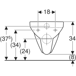 Selnova Square Wisząca miska WC, lejowa, B35cm, H34cm, T53cm GEBERIT 500.270.01.5