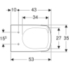 Selnova Square Wisząca miska WC, lejowa, B35cm, H34cm, T53cm GEBERIT 500.270.01.5