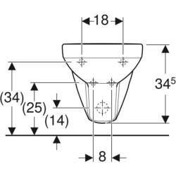 Selnova Square Bidet wiszący, B35cm, H35.5cm, T53cm, z przelewem, z otworem na baterię GEBERIT 500.271.01.5
