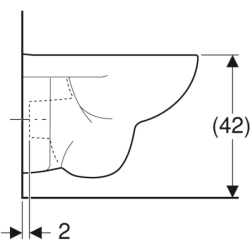 Selnova Compact  Wisząca miska WC, lejowa, B35cm, H34.5cm, T49cm, krótka, kształt geometryczny, Rimfree GEBERIT 500.280.01.1