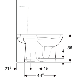 Selnova Stojąca miska WC do spłuczki nasadzanej, lejowa, B36cm, H39cm, T67cm, odpływ pionowy GEBERIT 500.281.01.7