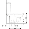 Selnova Stojąca miska WC do spłuczki nasadzanej, lejowa, B36cm, H39cm, T67cm, odpływ pionowy GEBERIT 500.281.01.7