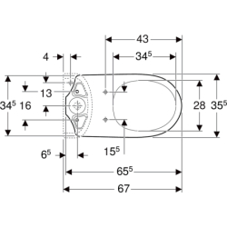 Selnova Stojąca miska WC do spłuczki nasadzanej, lejowa, B36cm, H39cm, T67cm, odpływ pionowy GEBERIT 500.281.01.7