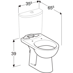 Selnova Stojąca miska WC do spłuczki nasadzanej, lejowa, B36cm, H39cm, T67cm, odpływ pionowy GEBERIT 500.281.01.7