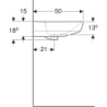 Selnova Umywalka, B65cm, H18.5cm, T50cm, z przelewem, bez otworu na baterię GEBERIT 500.297.01.2
