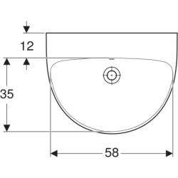 Selnova Umywalka, B65cm, H18.5cm, T50cm, z przelewem, bez otworu na baterię GEBERIT 500.297.01.2