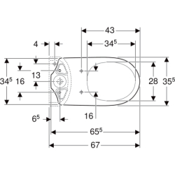Selnova Stojąca miska WC do spłuczki nasadzanej, lejowa, B36cm, H39cm, T67cm, odpływ poziomy GEBERIT 500.282.01.5