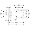 Selnova Stojąca miska WC do spłuczki nasadzanej, lejowa, B36cm, H39cm, T67cm, odpływ poziomy GEBERIT 500.282.01.5