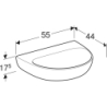 Selnova Umywalka, B55cm, H18cm, T44cm, bez przelewu, bez otworu na baterię GEBERIT 500.315.01.5