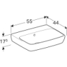 Selnova Square Umywalka, B55cm, H17.5cm, T44cm, z przelewem, bez otworu na baterię GEBERIT 500.291.01.7