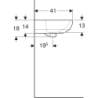 Selnova Umywalka kompaktowa, B50cm, H18cm, T41cm, z przelewem, bez otworu na baterię GEBERIT 500.294.01.7