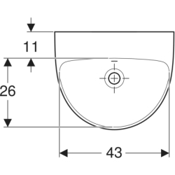 Selnova Umywalka kompaktowa, B50cm, H18cm, T41cm, z przelewem, bez otworu na baterię GEBERIT 500.294.01.7