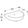 Selnova Umywalka kompaktowa, B50cm, H18cm, T41cm, z przelewem, bez otworu na baterię GEBERIT 500.294.01.7