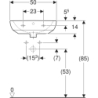 Selnova Umywalka kompaktowa, B50cm, H18cm, T41cm, z przelewem, z otworem na baterię GEBERIT 500.295.01.7