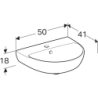 Selnova Umywalka kompaktowa, B50cm, H18cm, T41cm, z przelewem, z otworem na baterię GEBERIT 500.295.01.7