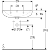 Selnova Umywalka, B65cm, H18.5cm, T50cm, z przelewem, z otworem na baterię GEBERIT 500.297.01.7
