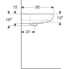 Selnova Umywalka, B65cm, H18.5cm, T50cm, z przelewem, z otworem na baterię GEBERIT 500.297.01.7